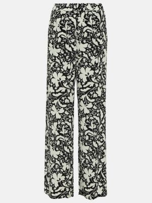 Шелковые брюки с принтом Stella Mccartney серые