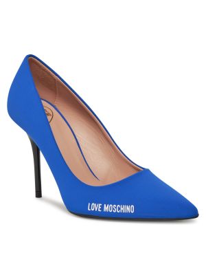 Полуотворени обувки с ток Love Moschino синьо