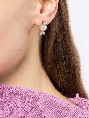 Boucles d'oreilles avec perles Claire English argenté