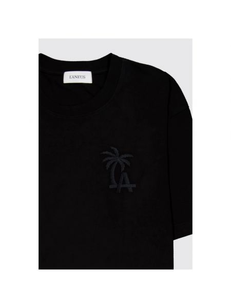 Camiseta de algodón Laneus negro