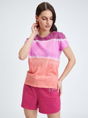 Batikované tričko Gap růžové