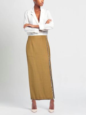 Длинная юбка The Attico коричневая