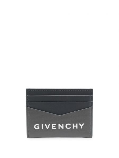 Painettu nahka lompakko Givenchy harmaa