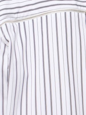 Pruhovaná bavlněná košile na zip Off-white bílá