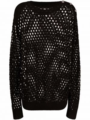 Jersey de tela jersey con apliques de cristal Philipp Plein negro