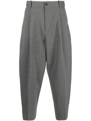 Plisované voľné nohavice Studio Nicholson sivá