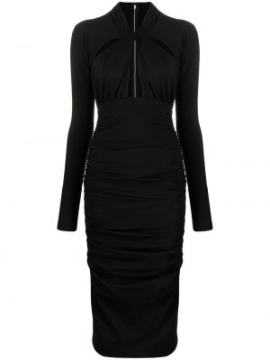 Drapované midi šaty Dolce & Gabbana černé