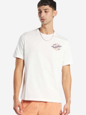 Bavlněné tričko s potiskem Reebok Classic bílé