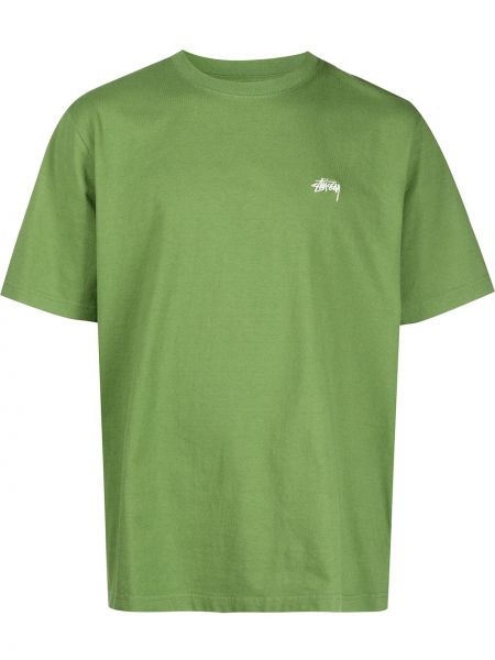 Camiseta con bordado Stussy verde