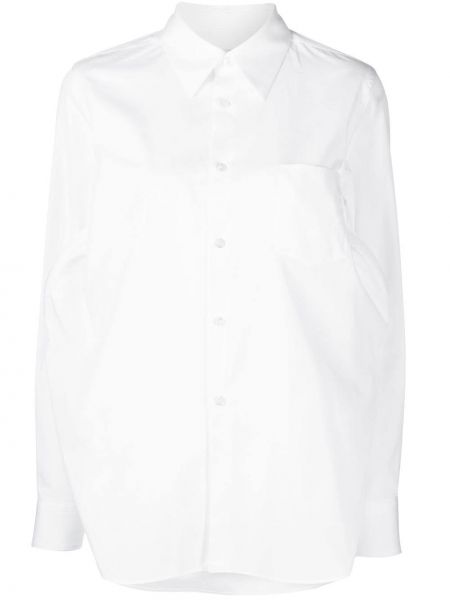 Długa koszula zapinane na guziki bawełniane z długim rękawem Comme Des Garcons - biały