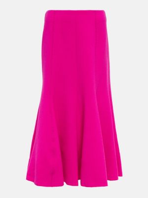 Μάλλινη maxi φούστα με ψηλή μέση Gabriela Hearst ροζ