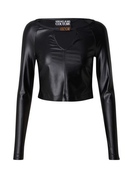 Skinny fit marškinėliai ilgomis rankovėmis Versace Jeans Couture juoda