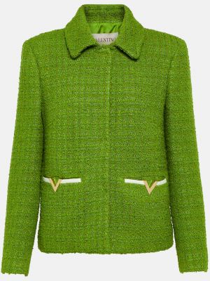 Твидовый пиджак Valentino зеленый