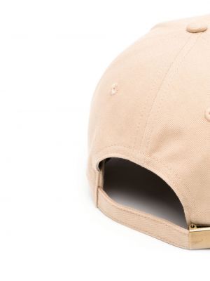 Haftowana czapka z daszkiem Michael Kors beżowa
