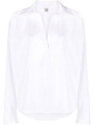 Košeľa s výstrihom do v Totême biela