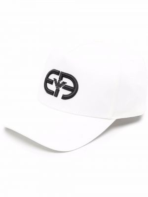 Bomull brodert cap Emporio Armani hvit