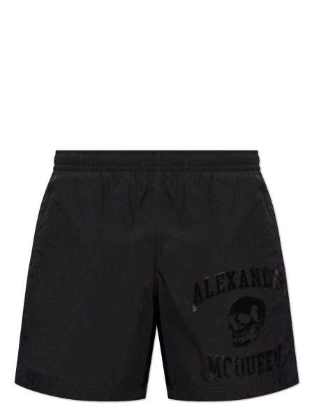 Kratke hlače s printom Alexander Mcqueen crna