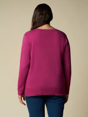 Пуловер с v-образным вырезом Rosa Thea розовый