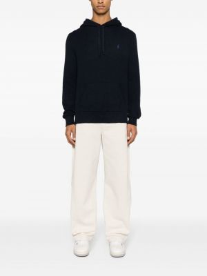 Hoodie en coton en tricot à imprimé Polo Ralph Lauren blanc