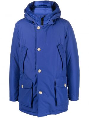 Παλτό με κουκούλα Woolrich μπλε