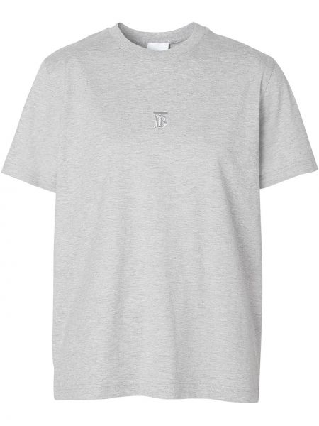 Camiseta con bordado Burberry gris