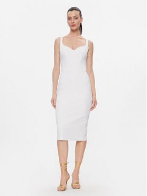 Slim fit koktejlové šaty Elisabetta Franchi bílé