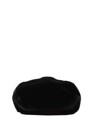 Žametna kapa iz rebrastega žameta brez pet Dolce & Gabbana črna