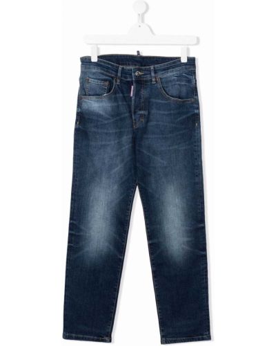 Slank stretch jeans for jenter Dsquared2 Kids blå