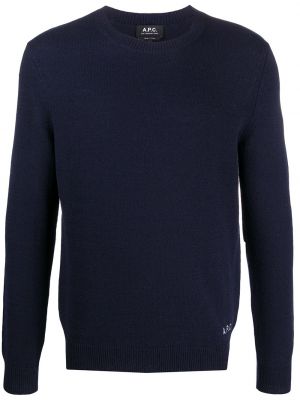 Jersey con bordado de tela jersey A.p.c. azul