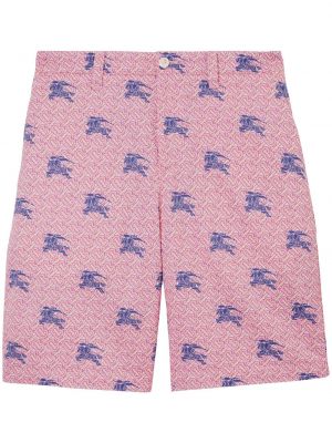 Pantaloni scurți cargo din bumbac Burberry roz