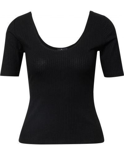 Lyocellové jednofarebné priliehavé tričko Lovjoi - čierna