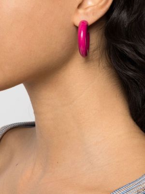 Boucles d'oreilles à boucle à motif serpent Panconesi rose