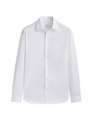 Хлопковая рубашка свободного кроя Massimo Dutti белая