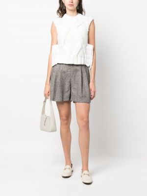 Woll shorts mit plisseefalten Fabiana Filippi grau