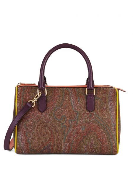 Žakárová nákupná taška s paisley vzorom Etro hnedá