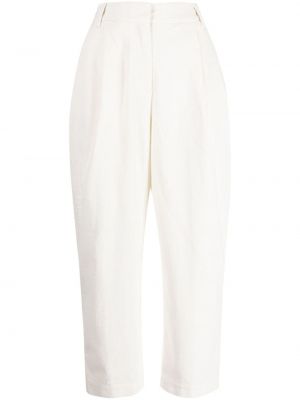 Панталон от рипсено кадифе Ymc бяло