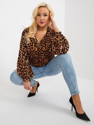 Bluză cu model leopard oversize Fashionhunters