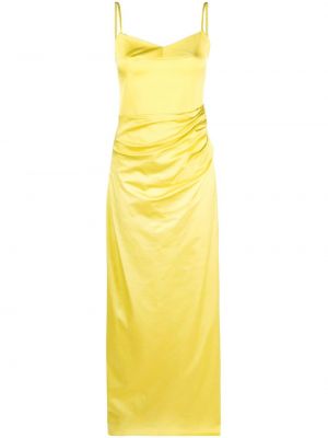 Viskózové vlněné večerní šaty z polyesteru Gauge81 - žlutá