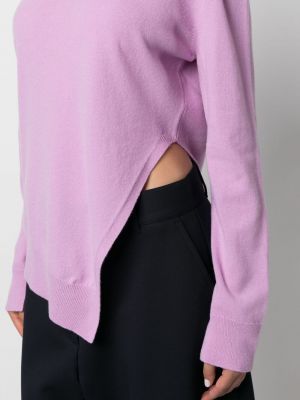 Sweter wełniany asymetryczny Studio Nicholson fioletowy