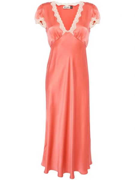 Копринена рокля Rixo розово