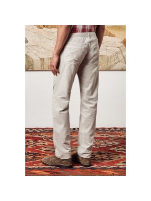 Pantalones rectos de pana de algodón Massimo Alba beige