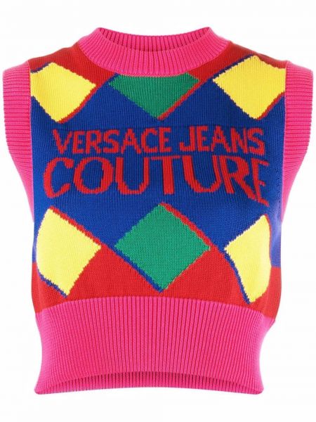 Top de punto Versace Jeans Couture rojo