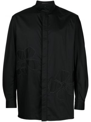 Kvetinová bavlnená košeľa Shiatzy Chen čierna