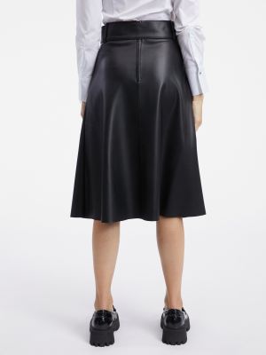Kožená kožená sukňa z ekologickej kože Orsay čierna