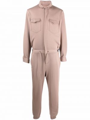 Trykt lang jumpsuit Styland brun