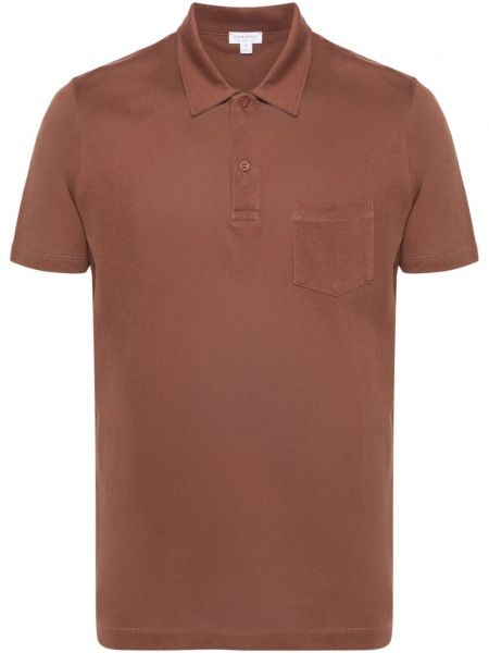 Tinklinis polo marškinėliai Sunspel ruda