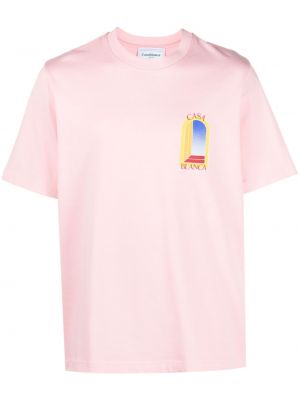 Тениска с принт Casablanca розово