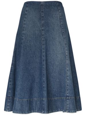 Βαμβακερή φούστα τζιν Khaite μπλε