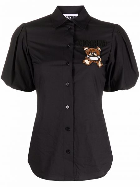 Camisa con bordado Moschino negro