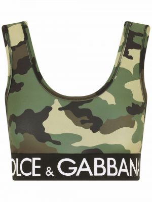 Tank top ar apdruku kamuflāžas Dolce & Gabbana zaļš